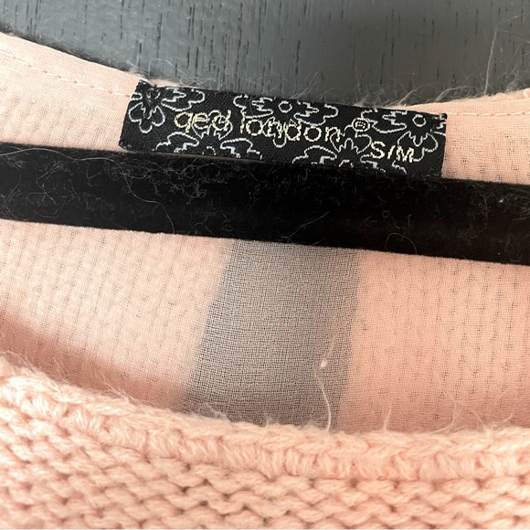 QED London Pink Sweater With Bow and Sheer Back Detail - Size Small. - Picture 3 of 4